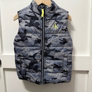 Calvin Klein Blue Camo Puffer Vest- 3T
